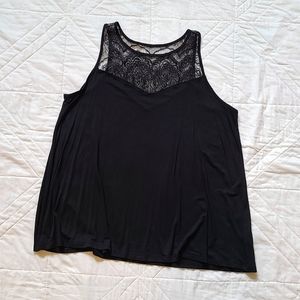 TORRID Super Soft Knit Black Lace Tank Top 00